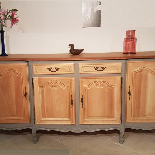 Buffet de salle à manger en merisier relookée