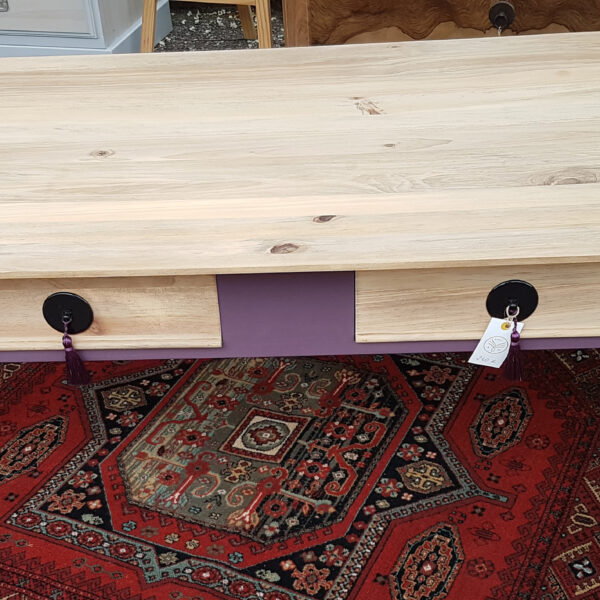 Table basse en teck relookée