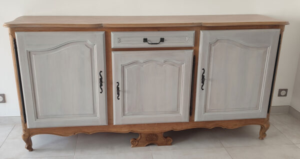 Buffet noyer APRES naturel et lasure grise