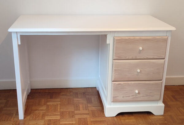 Bureau pin APRES blanc et lasure