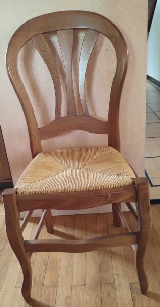 Chaise bois massif avant lasure blanche