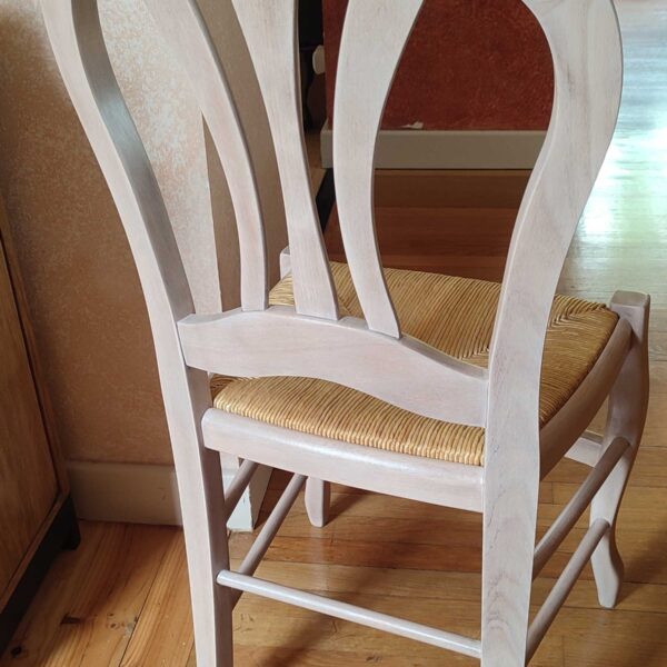 Chaise merisier lasure crème