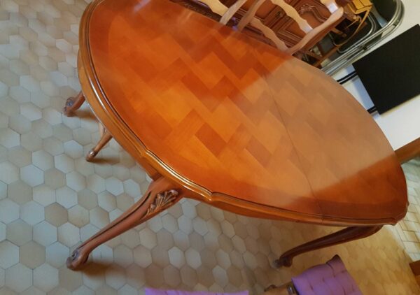 Table SaM Merisier AVANT blanc Or